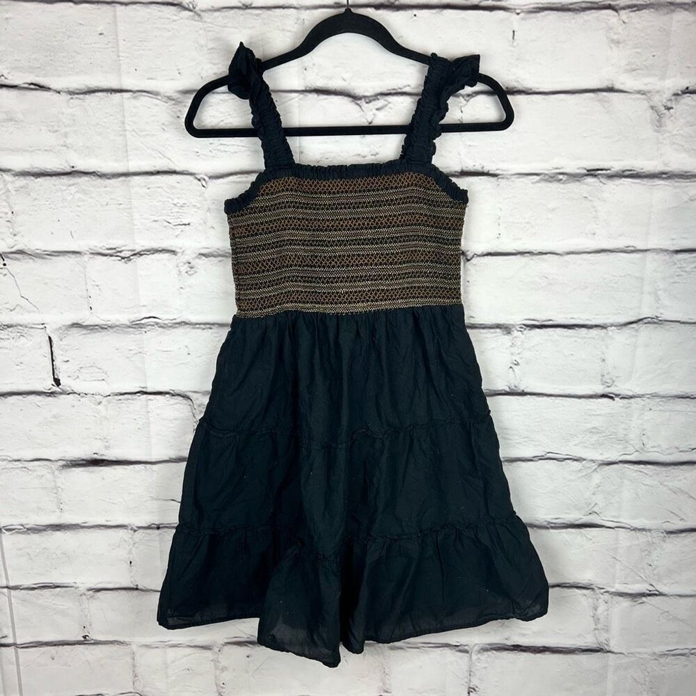 J. Crew Factory Women's Smocked Tiered Mini Dress Black Size S - Picture 4 of 10